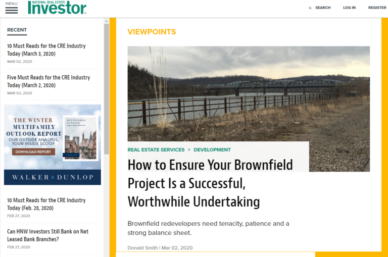 National Real Estate Investor How to Ensure Your Brownfield Project Is